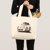 Caricature Fiat 500 façon tuning ! ラージトートバッグ (正面(商品))