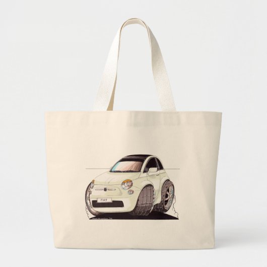 Caricature Fiat 500 façon tuning ! ラージトートバッグ (正面)