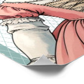 Caricature Girl dressed up  in Vintage French  ポスター (角)