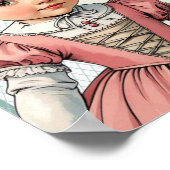Caricature Girl dressed up  in Vintage French  ポスター (角)