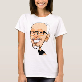  Caricature of a Man with Glasses Tシャツ