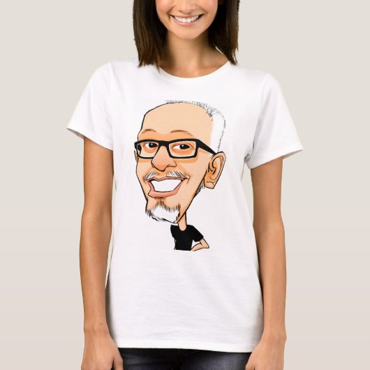  Caricature of a Man with Glasses Tシャツ (正面)