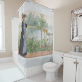 carlラーションカーリン湖のボートの花のシャワー・カーテン シャワーカーテン (インサイチュ)
