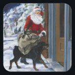 Carl救済's Santa Claus from<Carl's Christmas>b スクエアシール<br><div class="desc">ImageID: AAAJX001060 / Alexandra Day / CORBIS / Carl's Santa Claus 救済 from<_carl27_s christmas="">by Alexandra Day /</_carl27_s></div>