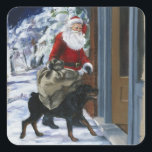 Carl救済's Santa Claus from<Carl's Christmas>b スクエアシール<br><div class="desc">ImageID: AAAJX001060 / Alexandra Day / CORBIS / Carl's Santa Claus 救済 from<_carl27_s christmas="">by Alexandra Day /</_carl27_s></div>