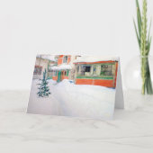 Carl Larssonカスタムクリスマスカードコテージin Snow シーズンカード (正面)