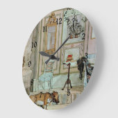 Carl Larsson氏、Lazy Nook氏絵画、 ラージ壁時計 (傾斜)