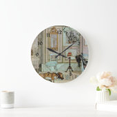 Carl Larsson氏、Lazy Nook氏絵画、 ラージ壁時計 (ホーム)