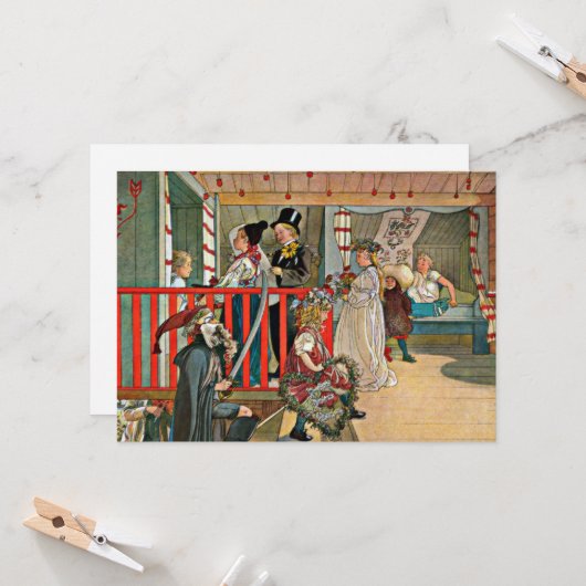 Carl Larsson -お祝いの日 カード (正面/裏面インサイチュ)