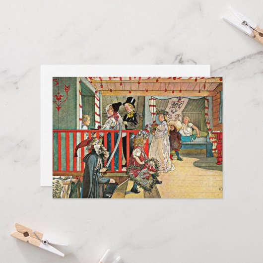 Carl Larsson -お祝いの日 カード (正面/裏面インサイチュ)