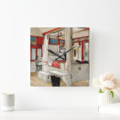 Carl Larsson – パパの部屋 スクエア壁時計 (ホーム)