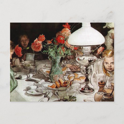 Carl Larsson – ラのまわりにンプ ポストカード (正面)