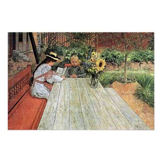 Carl Larsson – 最初のレッスン ポスター (正面)