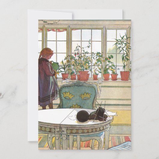 Carl Larsson – 窓枠の花 招待状 (正面)
