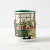 Carl Larsson – 花を飾った窓素晴らし枠 マグカップ (中央)