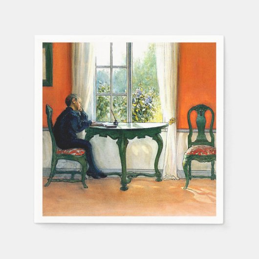 Carl Larsson – 要読件 スタンダードカクテルナプキン (正面)