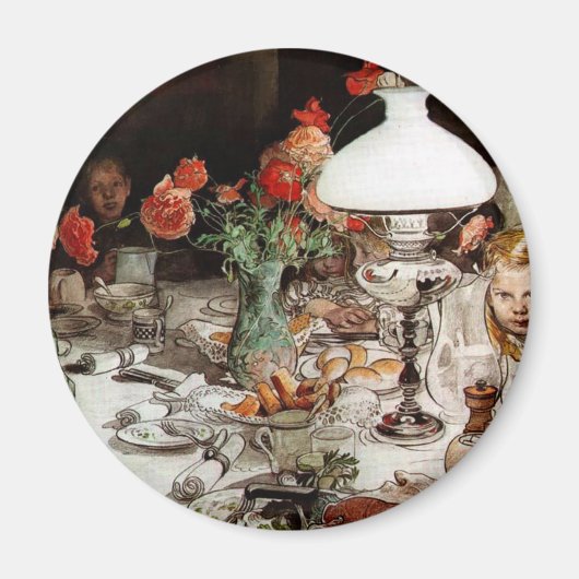 Carl Larsson - Around the Lamp マグネット (正面)