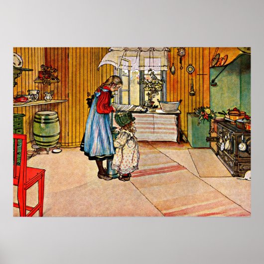 Carl Larsson art：キッチン ポスター (正面)
