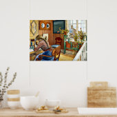 Carl Larsson art – 通信 ポスター (キッチン)