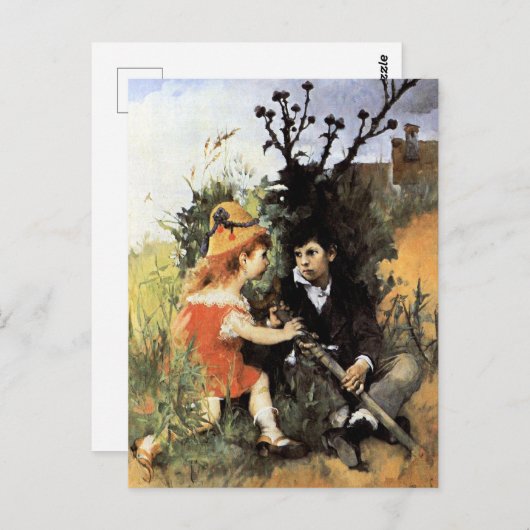 Carl Larsson artwork, Clair Obscur,  ポストカード (正面/裏面)