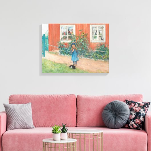 Carl Larsson - Brita With A Cat キャンバスプリント (インサイチュ (リビング))