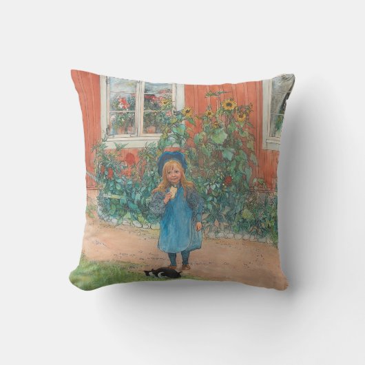 Carl Larsson - Brita With A Cat クッション (正面)