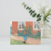 Carl Larsson - Brita With A Cat ポストカード (スタンド正面)