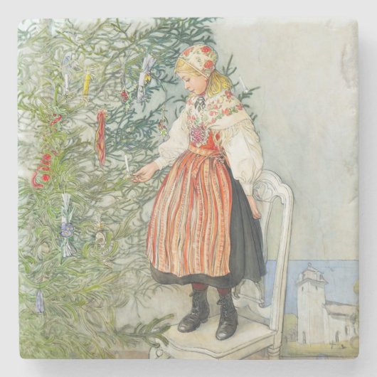 Carl Larsson Christmas Tree ストーンコースター (正面)