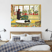 Carl Larsson - Flowers on a Windowsill キャンバスプリント (インサイチュ (寝室))