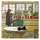 Carl Larsson - Flowers on a Windowsill タイル (正面)