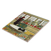 Carl Larsson - Flowers on a Windowsill タイル (側面)