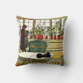 Carl Larsson - Flowers on a Windowsill, fine art クッション (裏面)