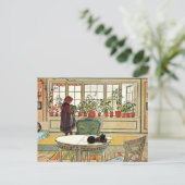 Carl Larsson - Flowers on the Windowsill ポストカード (スタンド正面)