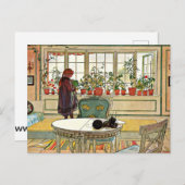 Carl Larsson - Flowers on the Windowsill ポストカード (正面/裏面)