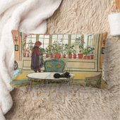 Carl Larsson - Flowers on the Windowsill ランバークッション (ブランケット)