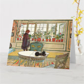 Carl Larsson - Flowers on the Windowsill Card カード (黄色い花)