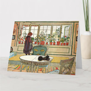 Carl Larsson - Flowers on the Windowsill Card カード