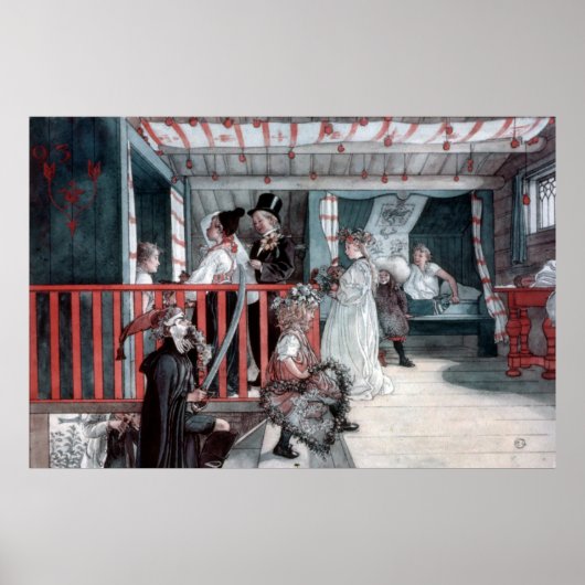 Carl Larsson Name Day at the Storage Shed Poster ポスター (正面)