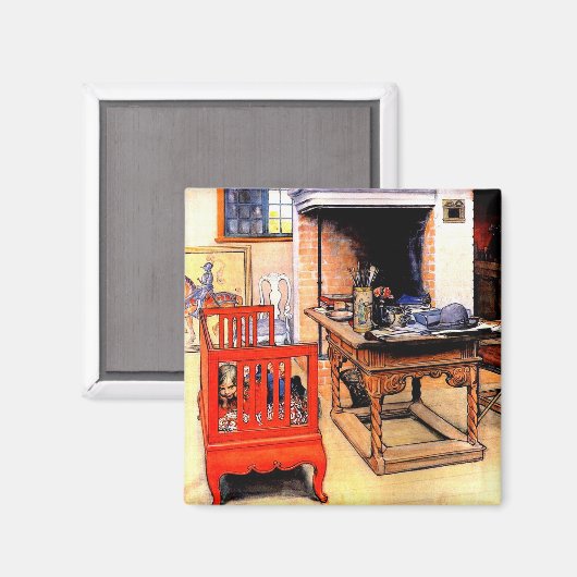 Carl Larsson - Peek-a-Boo マグネット (正面/裏面)