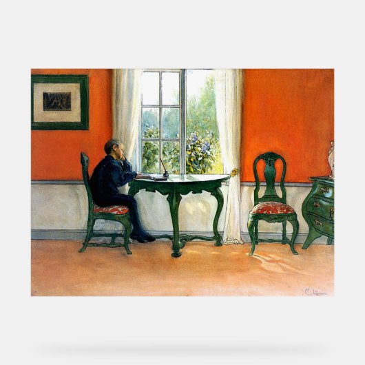 Carl Larsson - Required Reading アクリルサイン (正面)