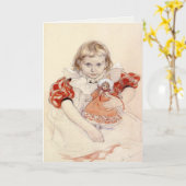 Carl Larsson's付きグリーティ絵画ングカード カード (黄色い花)