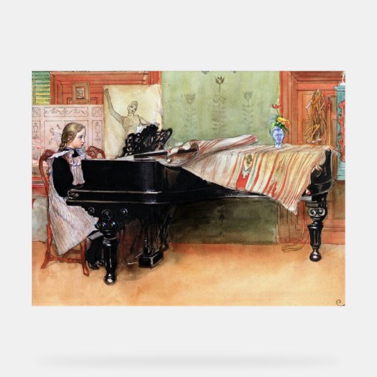 Carl Larsson's artwork, Playing Scales, アクリルサイン (正面)