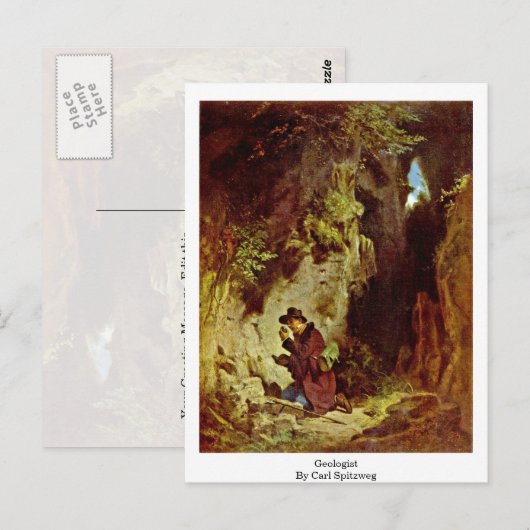 Carl Spitzweg地質学者 ポストカード (正面/裏面)