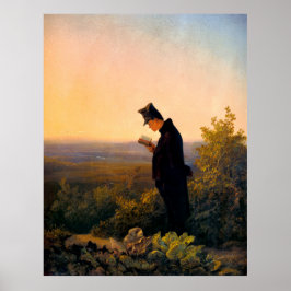 Carl Spitzweg、Das Abendbrevier、Deutsche Marei ポスター