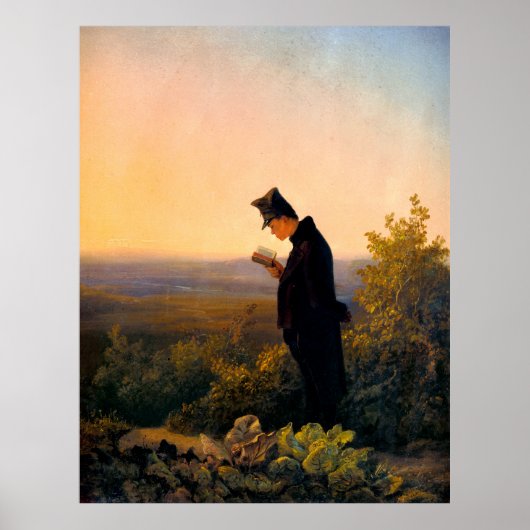 Carl Spitzweg、Das Abendbrevier、Deutsche Marei ポスター (正面)