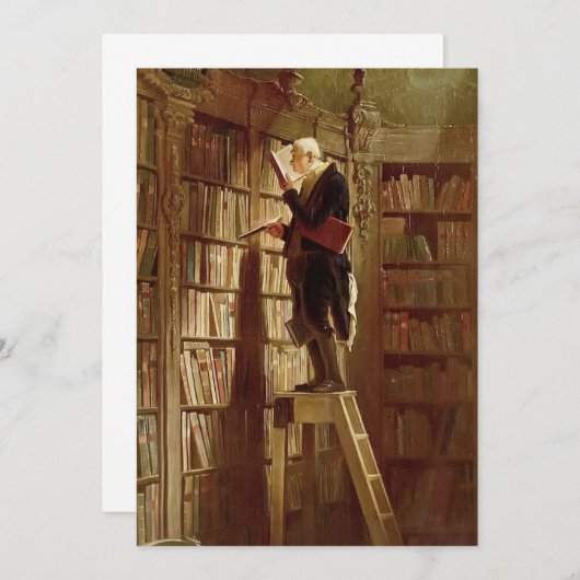 Carl Spitzweg - The Bookworm 招待状 (正面/裏面)