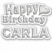 Carla Happy Birthday silver Aufkleber Sticker シール (正面)