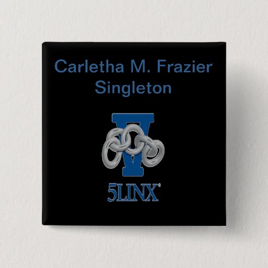 Carletha M. Frazier Singletonの名前入りの記章Pin 缶バッジ (正面)
