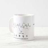 Carliペプチド名mug コーヒーマグカップ (正面左)