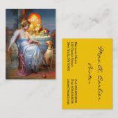 Carlier: エレガントな女性および彼女の犬 名刺 (正面/裏面)